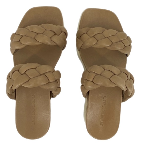 Bernardo Tan Braided Strap Slide On Sandals - Picture 1 of 7